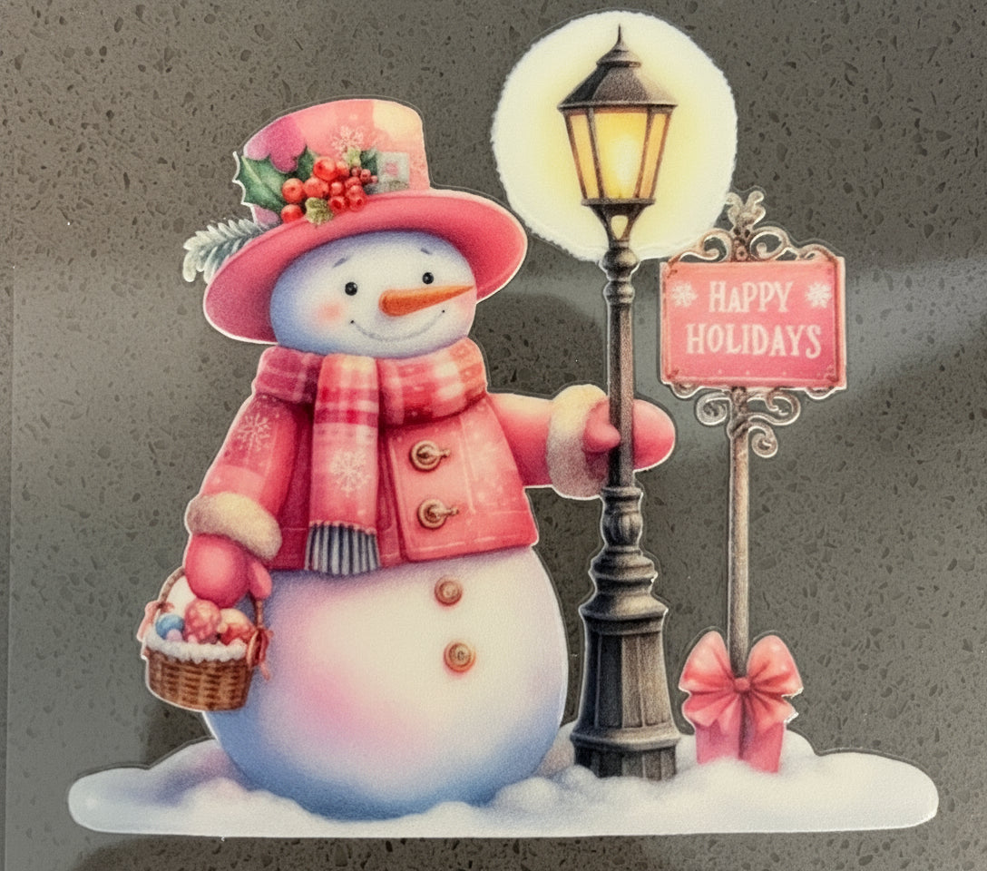 Pink Christmas #3 4" x 4" New Size New Price I