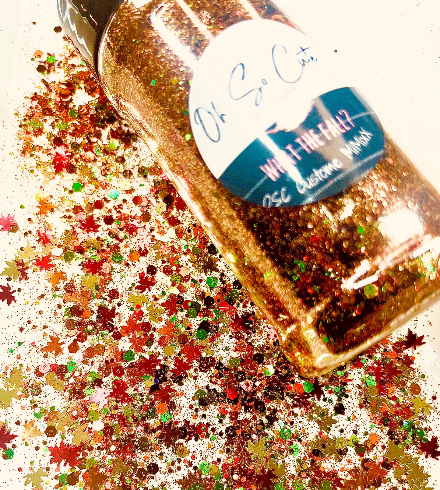 What the Fall - with Maple leaves shaped glitter (15 glitter mix, my most ever)