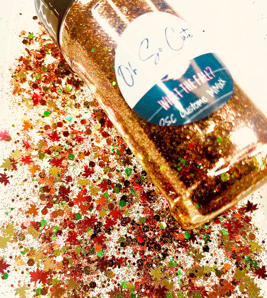 What the Fall - with Maple leaves shaped glitter (15 glitter mix, my most ever)